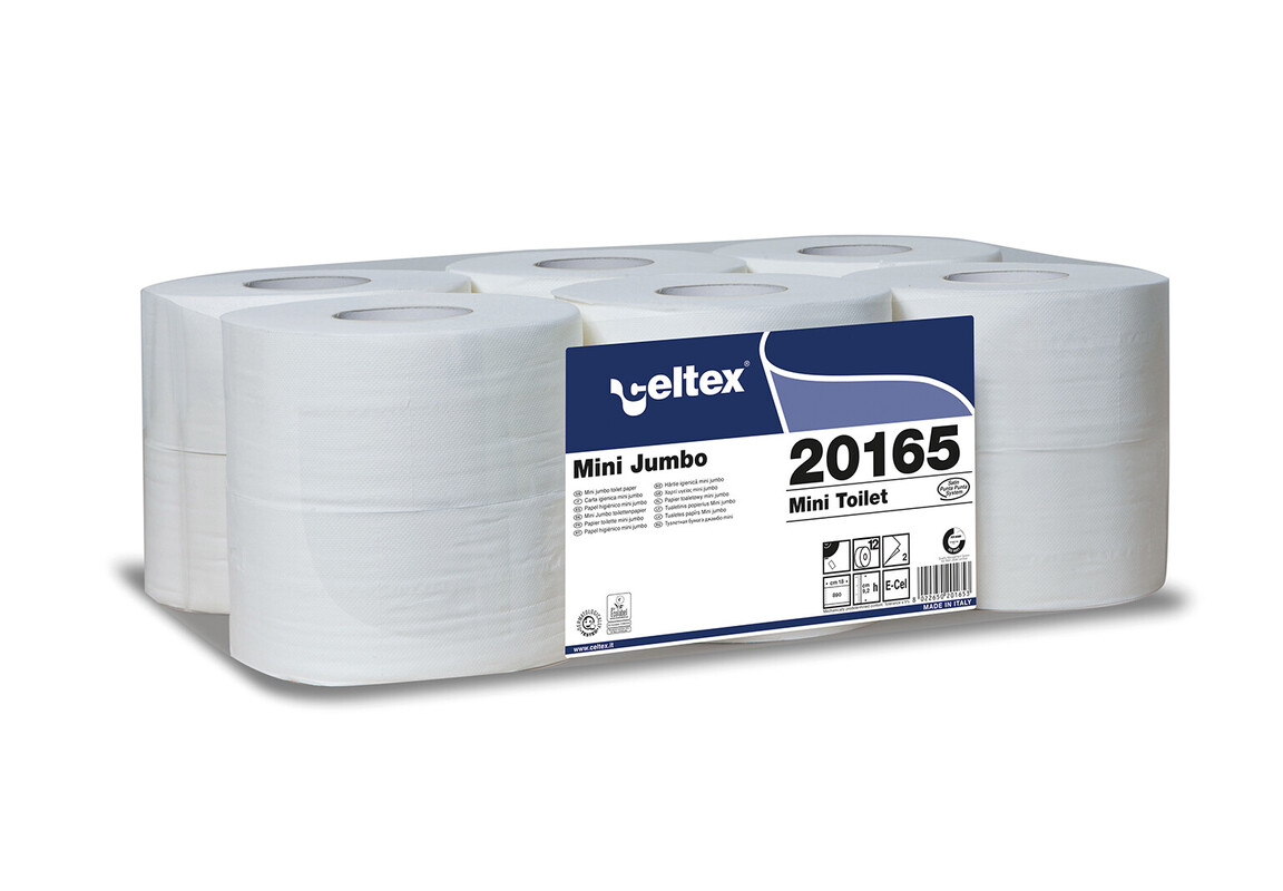 Toaletni papir Jumbo Mini - Celuloza, 2-slojni, 160 TM (12/1)  Toaletni-papir/C20165