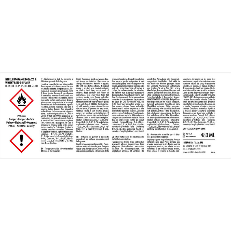 Dišava s palčkami Tobacco & Whisky  480 mL Disave/nefel-fragrance-tobacco-and-whisky-reed-diffuser-480-ml-2459A