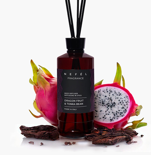 Dišava s palčkami Dragon Fruit & Tonka Bean 480 mL Disave/nefel_fragrance_dragon_fruit_and_tonka_bean_flaconeml_profumo