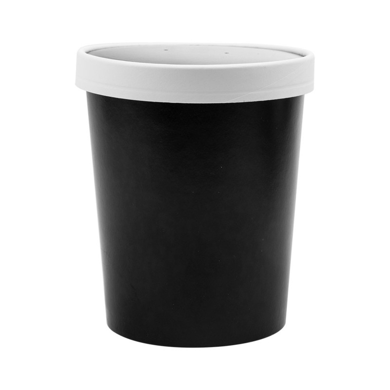 Kartonasta posoda za juho s pokrovom ČRNA 960 mL (25/1)  Juhe/226.49_IMG-01