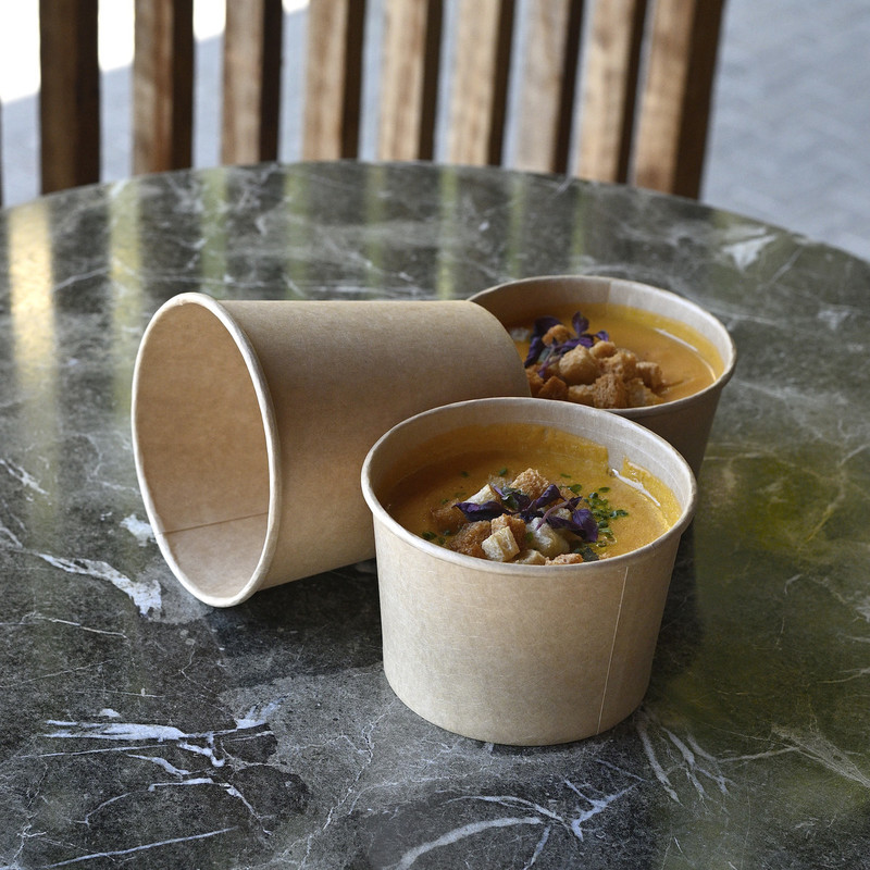 Kartonasta posoda za juho KRAFT RJAVA 500 mL (50/1 ) Juhe/QKS500-1