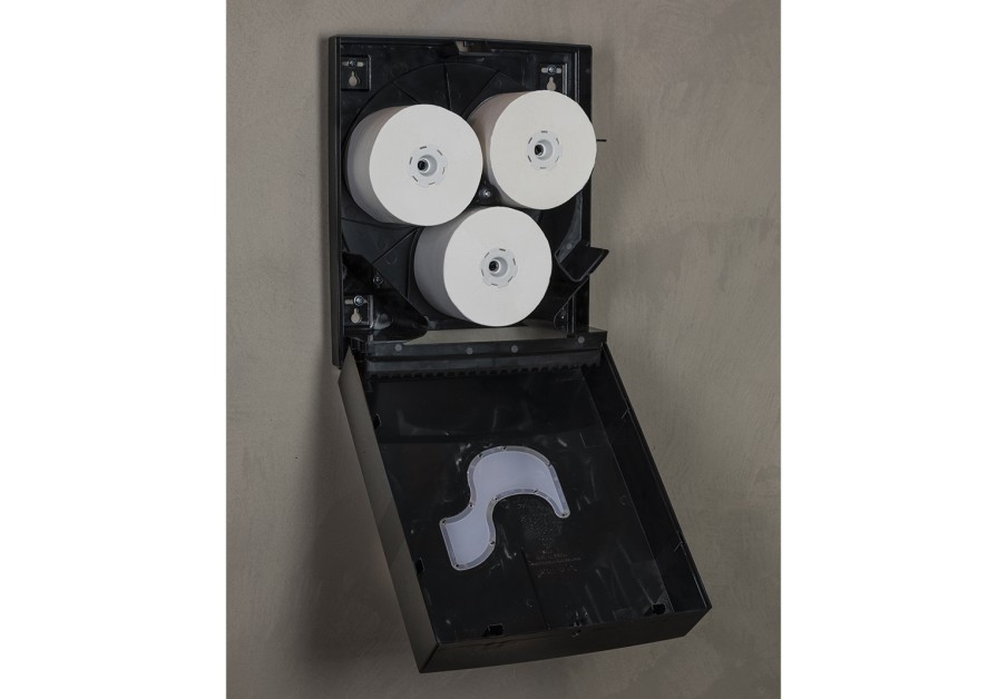 Nosilec Revolver sistem toaletnih rolic ČRN, Mega Mini Nosilci/C92800-Revolverx628