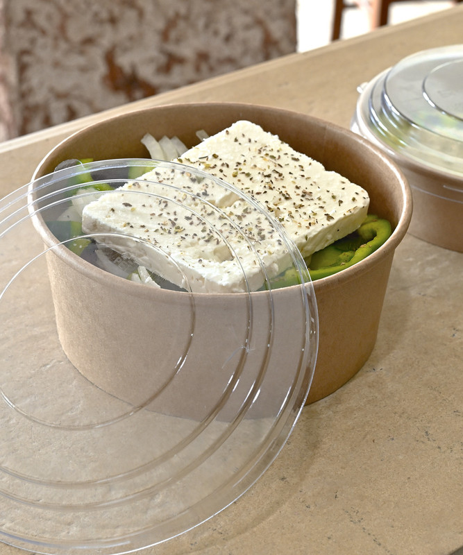 Kartonasta posoda za solato KRAFT 1300 mL Fi: 18,5 x  V: 7,1 cm (50/1) Solate/QM1300KRA