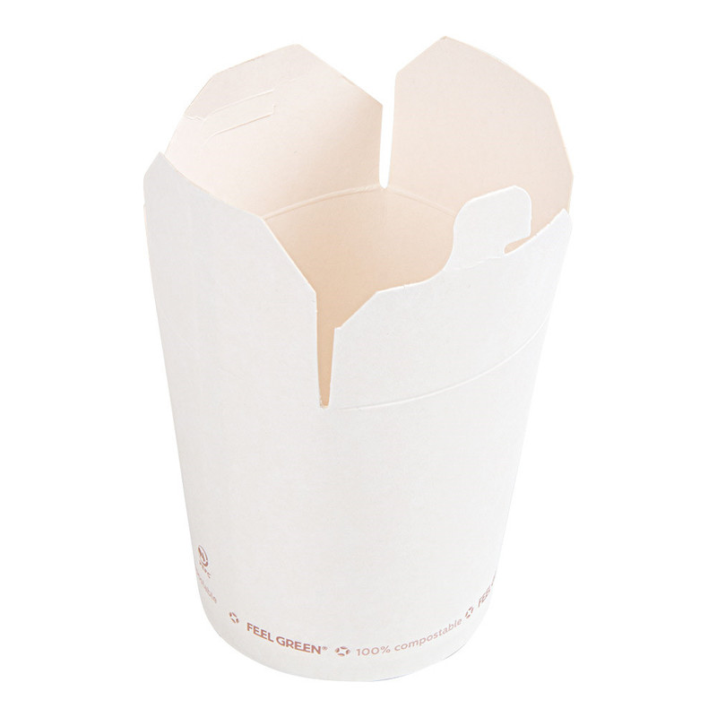 Kartonasta embalaža za rezance BELA  480 mL KOMPOSTLJIVA (50/1)