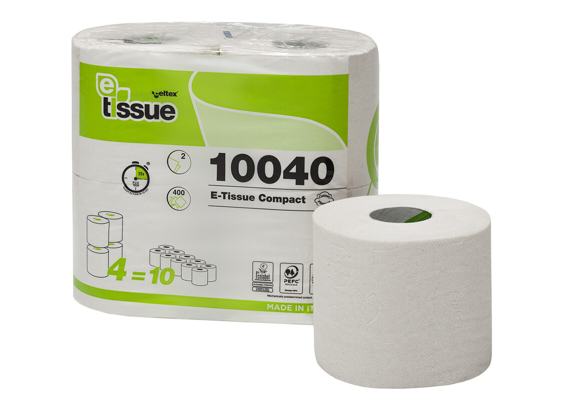 Toaletni papir rolice - E-TISSUE, 2-slojni, 400-listni (60/1) Toaletni-papir/C10040