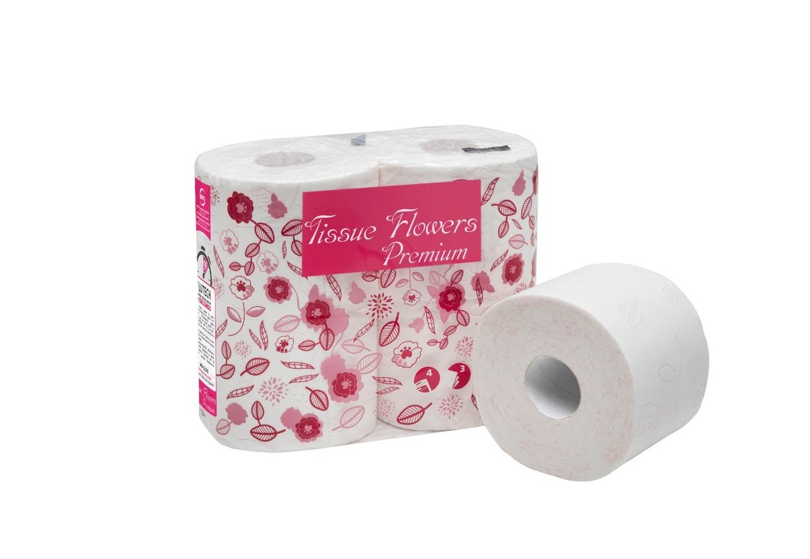 Toaletni papir rolice Flowers Premium, 3-slojni, 300-listni (24/1) Toaletni-papir/C11300
