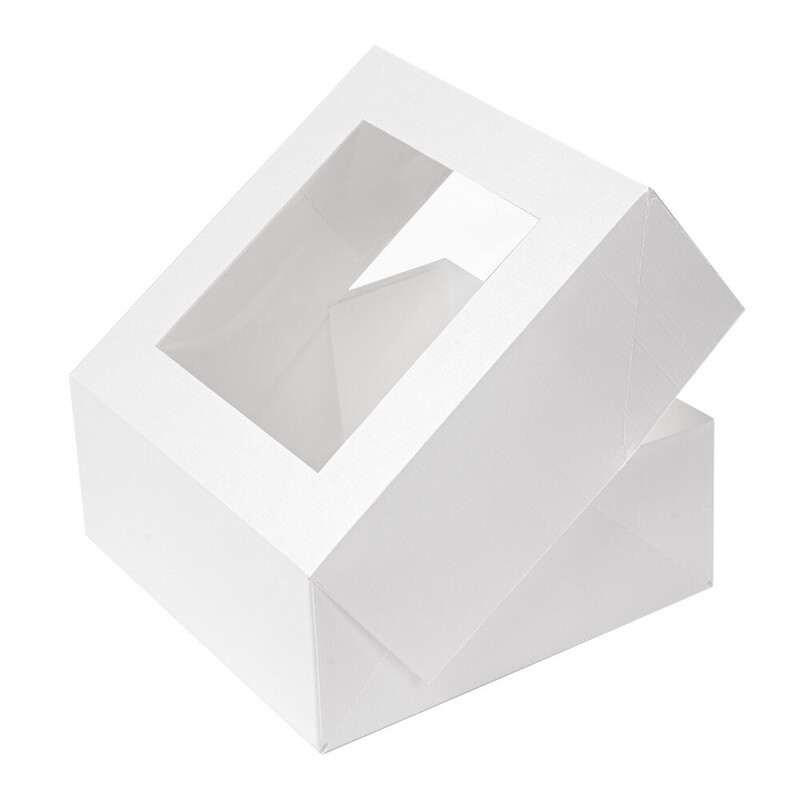 Kartonasta škatla TORTA z OKNOM - The Pack - BELA 18 x 18 x 7,5 cm (50/1) Torte/253.26_IMG-02