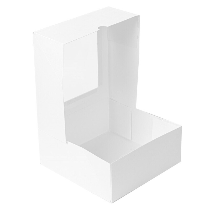 Kartonasta škatla TORTA z OKNOM - The Pack - BELA 18 x 18 x 7,5 cm (50/1) Torte/253.26_IMG-03