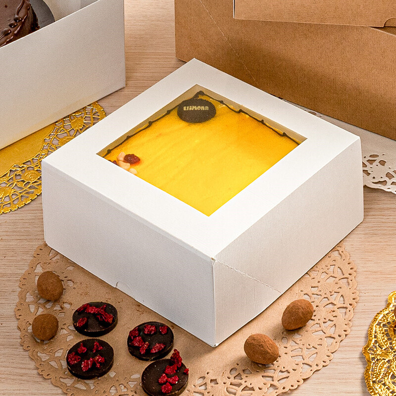 Kartonasta škatla TORTA z OKNOM - The Pack - BELA 18 x 18 x 7,5 cm (50/1) Torte/253.26_IMG-05