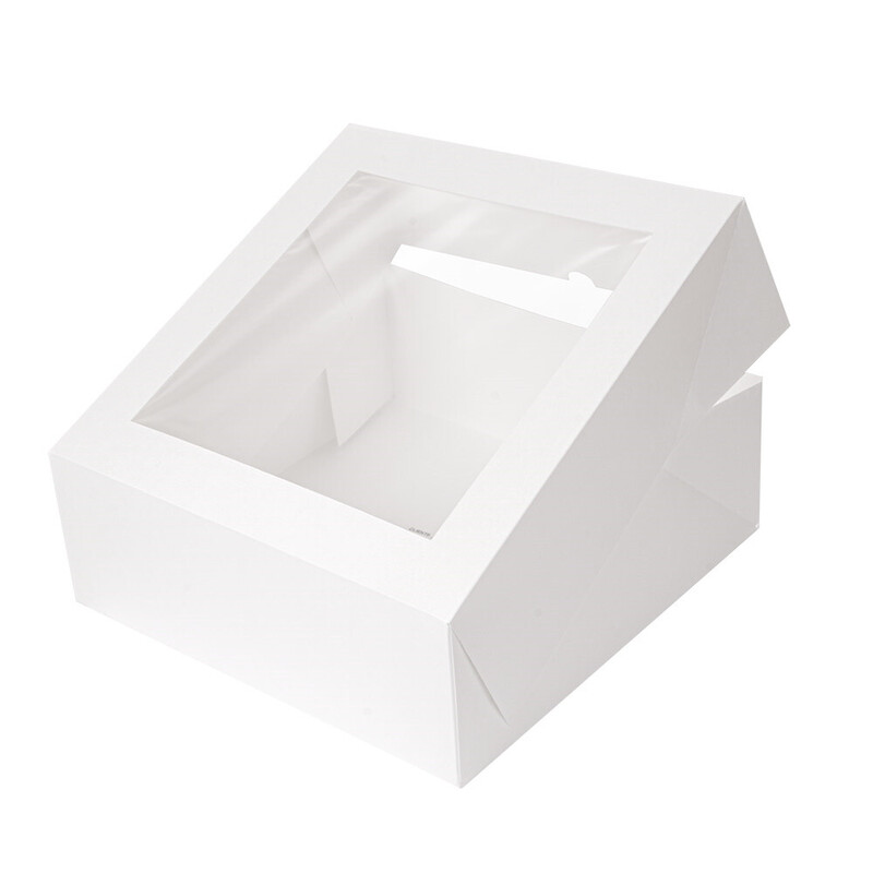 Kartonasta škatla za TORTO z oknom BELA - The Pack - 28 x 28 x 10 cm (50/1) Torte/253.29_IMG-01