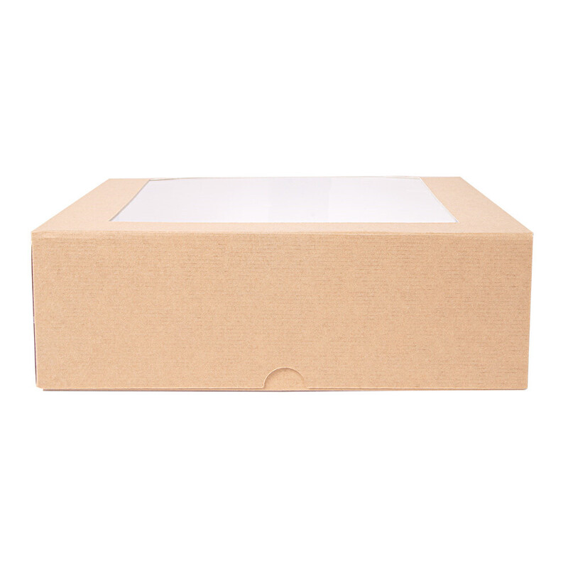 Kartonasta škatla TORTA z OKNOM - The Pack - RJAVA 23 x 23 x 7,5 cm (50/1) Torte/253.45_IMG-01