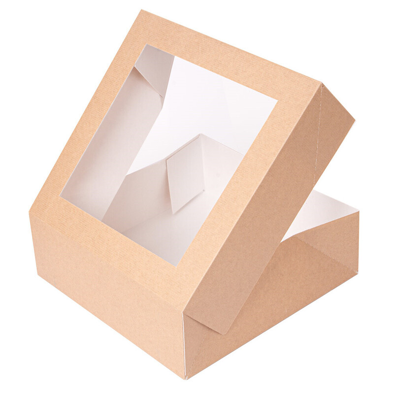 Kartonasta škatla TORTA z OKNOM - The Pack - RJAVA 23 x 23 x 7,5 cm (50/1) Torte/253.45_IMG-02
