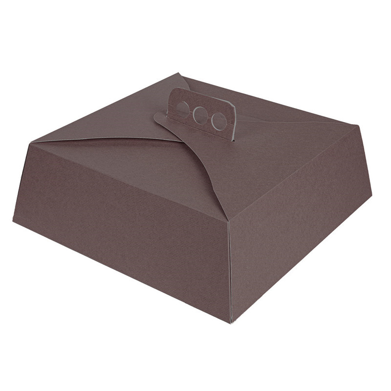 Kartonasta škatla za torto z ročajem ČOKO barva 30 x 30 x 10 cm (50/1)