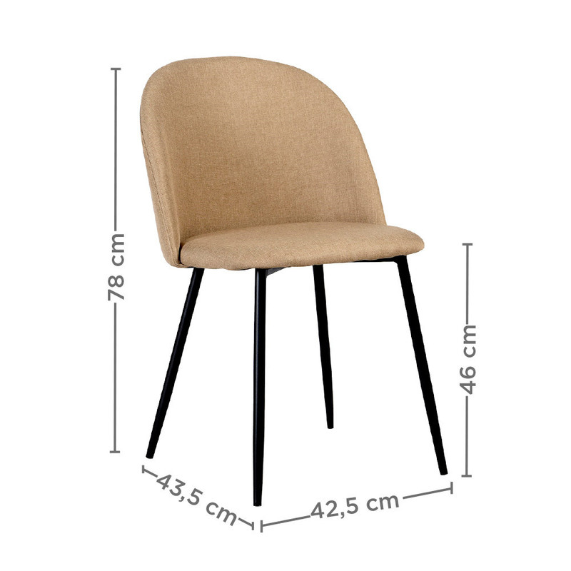 Oblazinjen stol SUPRA-TEK, BEŽ 52 x 50 x 78 cm (4 kosi) Trgovina/270.65.IMG-07