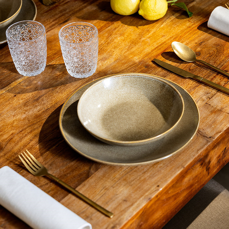 Krožnik  "Akala" BEŽ - Fi: 26,5 x 2,3 cm (6 kosov) Trgovina/277.32.IMG-PLACEMENT