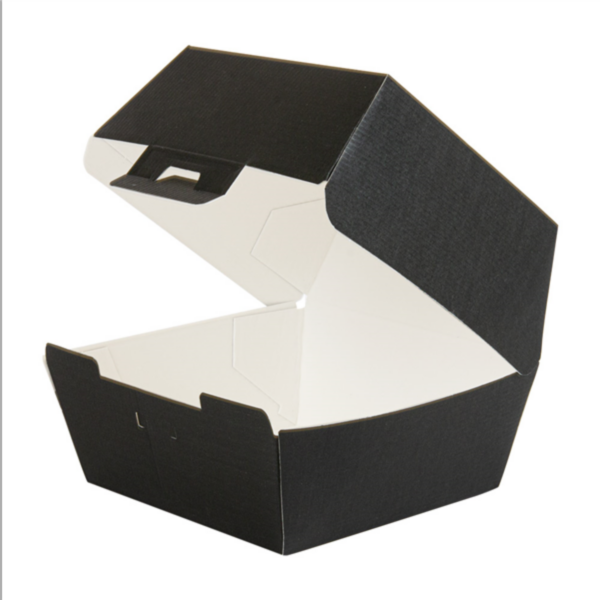 Kartonasta embalaža za BURGER - ThePack - ČRNA (14,2 x 13,7 x 9 cm) (50/1) burgerji/234.12.2