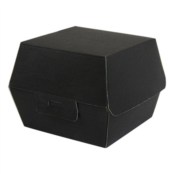 Kartonasta embalaža za BURGER - ThePack - ČRNA (14,2 x 13,7 x 9 cm) (50/1) burgerji/234.12
