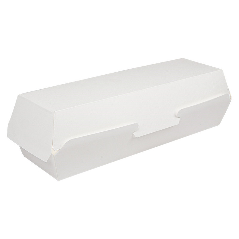 Kartonasta embalaža HOT DOG - BELA - 23,2 x 9 x 6,3 cm (50/1)