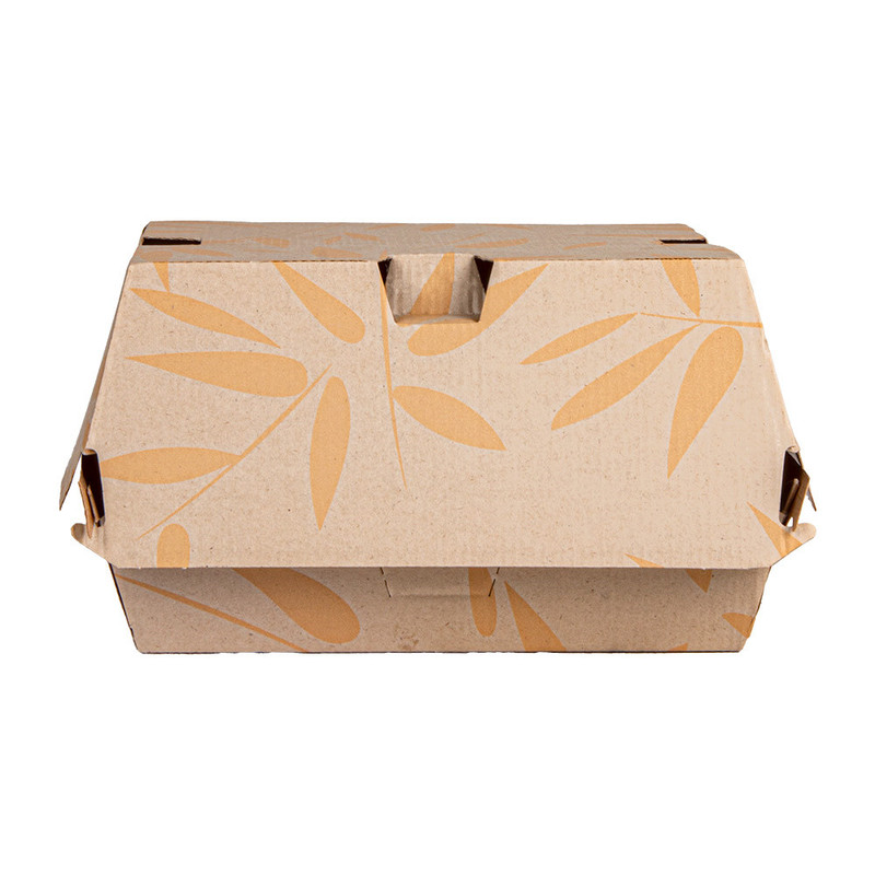 Kartonasta embalaža za BURGER - The Pack - RJAVA z odprtinami (14,7 x 14 x 7 cm) (50/1) burgerji/274.15-IMG-02