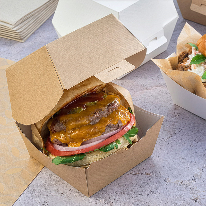 Kartonasta embalaža za BURGER XL - ThePack - RJAVA (14,4 x 14 x 11,5 cm) (50/1) burgerji/277.81-IMG-PLACEMENT