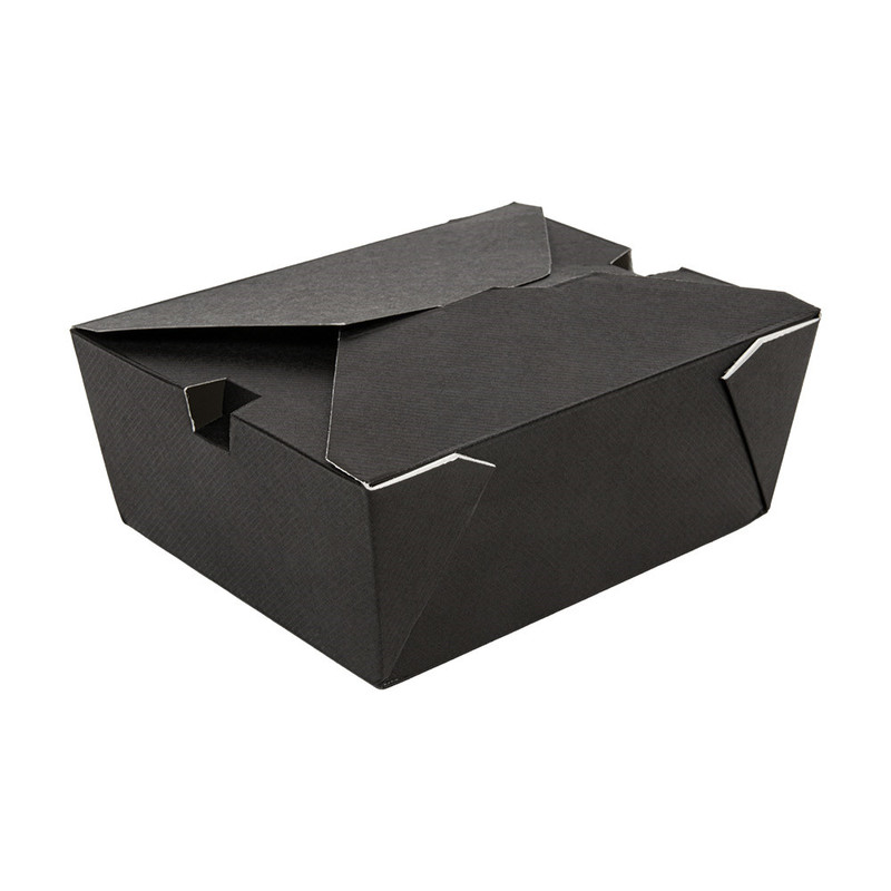 Kartonasta škatla za jedi - ThePack - 1350 mL ČRNA (15,2 x 12,1 x 6,5 cm) 50/1