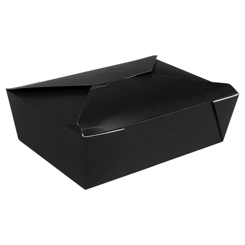 Kartonasta škatla za jedi - ThePack - 1980 mL ČRNA (19,6 x 14 x 6,2cm) (50/1)