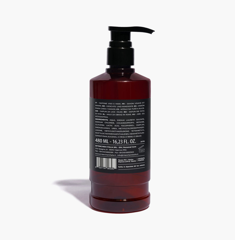 Milo za obraz in roke Nefel - CEDARWOOD in HIBISKUS 480 mL (1/1) hotelska-kozmetika/face_and_hand_soap_cedarwood_and_hibiscus_flaconeml_retro