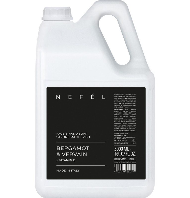 Milo za obraz in roke Nefel - BERGAMOT in VERVAIN 5L  hotelska-kozmetika/nefel_bergamot_and_vervain_face_and_hand_soap_tanicaml