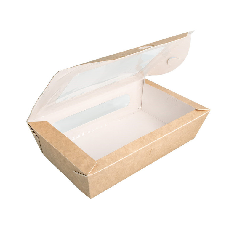 Kartonasta posoda za solato z oknom KVADRAT 900 mL, 20 x 12 x V:5 cm (50/1) kartonasta-embalaza/226.91_IMG-03