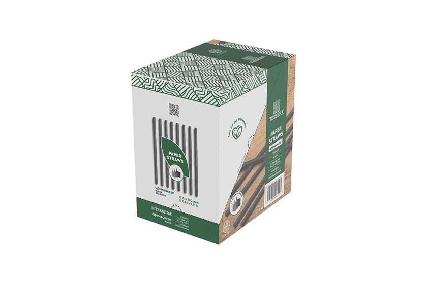 Slamice BIO papirnate ČRNE box, V:14 cm - fi 0,6 cm (250/1)