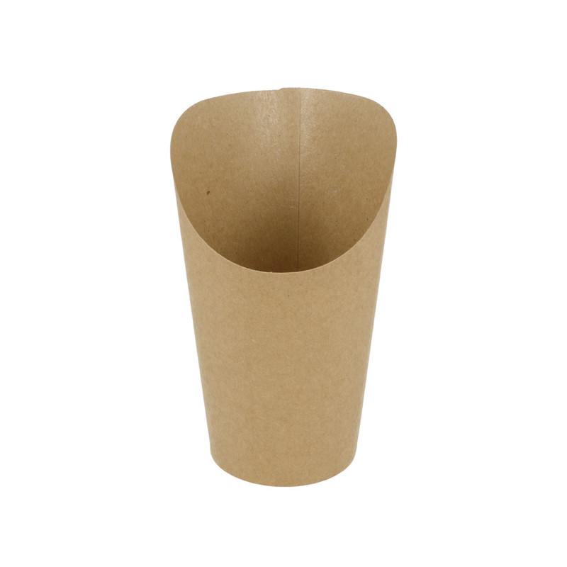Kartonast lonček ODPRT KRAFT za pomfri 660 mL - 8,5 x 18 cm (50/1)  ladjice/233.47-IMG-MAIN