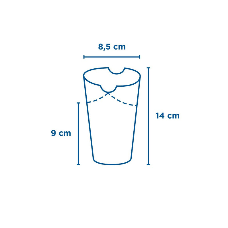 Kartonast lonček KRAFT za pomfri 480 mL - 8,5 x 14 cm (50/1) ladjice/350.01-IMG-02