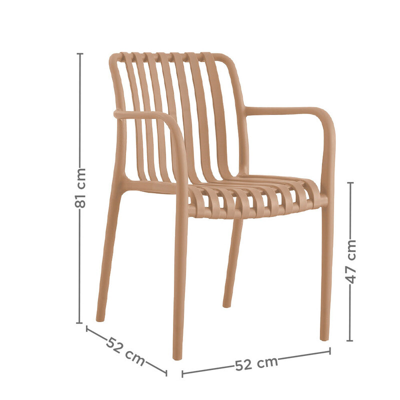 Vrtni stol SUPRA-TEK BEŽ PP, 52 x 52 x 81 cm (4 kosi)