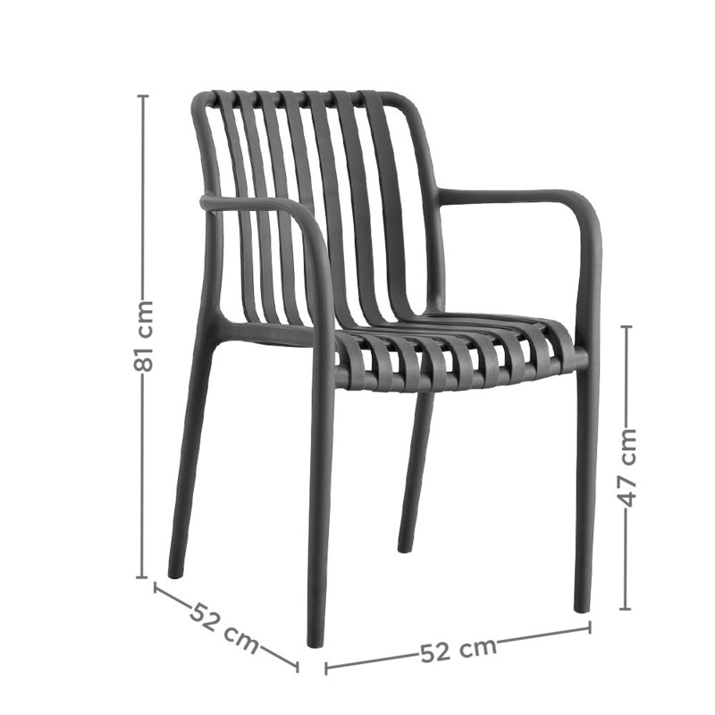 Vrtni stol SUPRA-TEK SIV PP, 52 x 52 x 81 cm (4 kosi) mize-in-stoli/270.45-IMG-SCHEMA