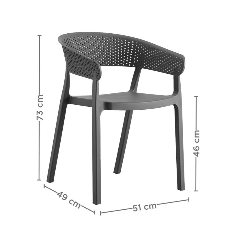 Vrtni stol SUPRA-TEK oval SIV PP, 51 x 49 x 73 cm (4 kosi) mize-in-stoli/270.57-IMG-SCHEMA