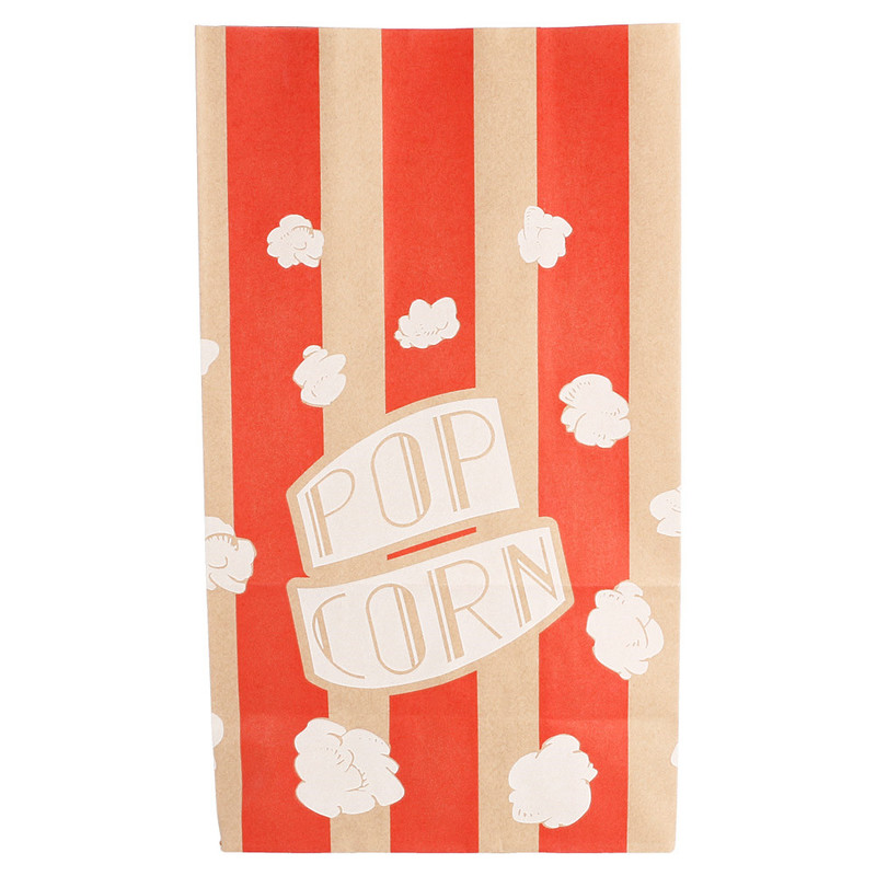 Vrečka POPCORN - KOKICE, rjavo rdeča 14 + 8 x 24 cm (500/1)