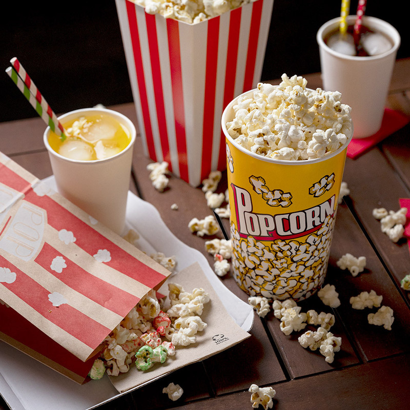 Vrečka POPCORN - KOKICE, rjavo rdeča 14 + 8 x 24 cm (500/1)