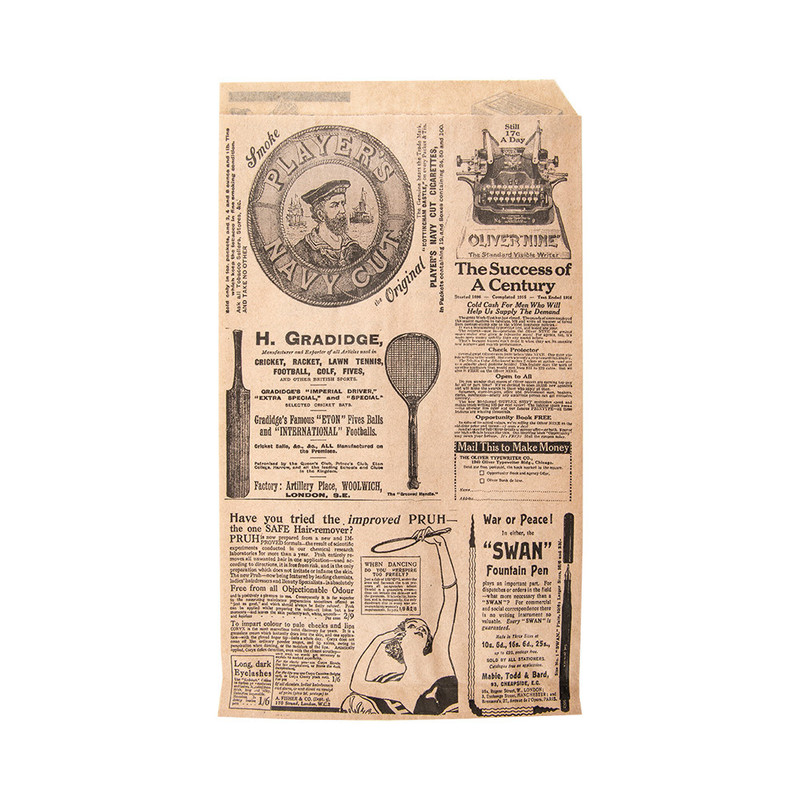 Vrečka za palačinke, tacos in wrape – NEWS KRAFT, odprti stranici 13 × 22 cm, 34 g/m² (500 kos)