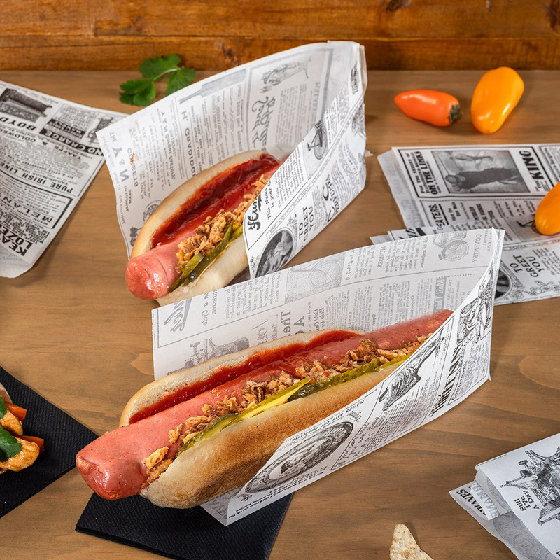 Vrečka za Hot-Dog Novice, odprti stranici D: 9 + 3 x 22 cm (500/1)