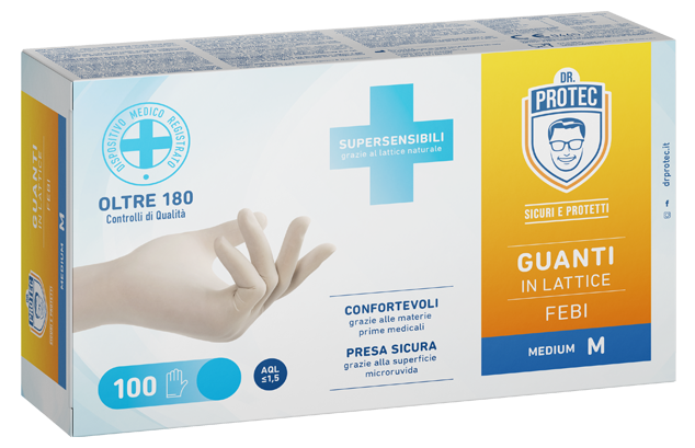 Rokavice lateks brez pudra Dr. Protec Febi (100/1) rokavice/GU106M-Febi