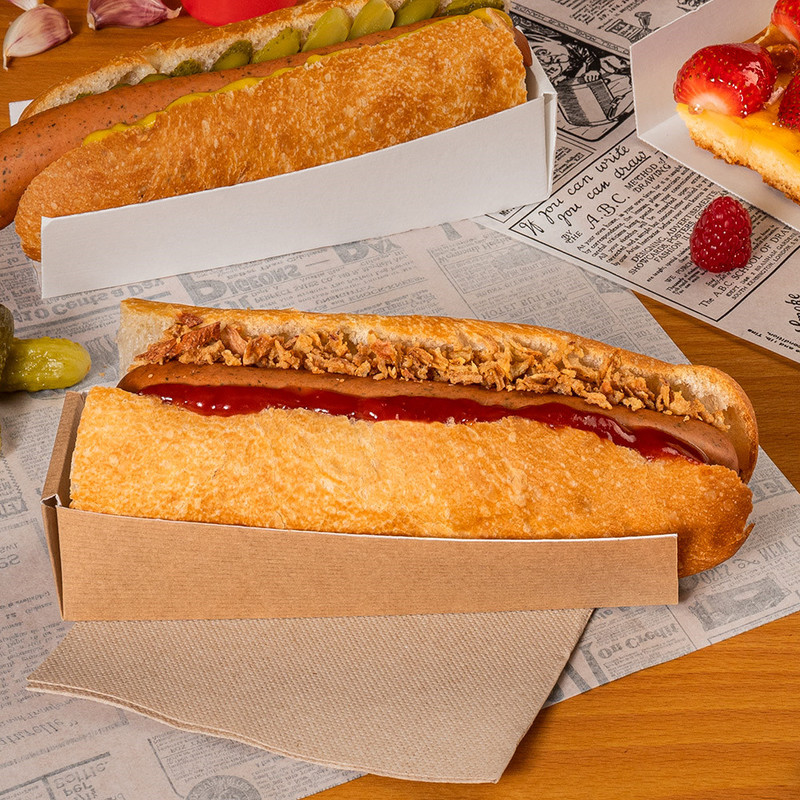Kartonast pladenj za HOT-DOG - The Pack - RJAV; 4,7 x 18,2 x 4 cm (200/1)