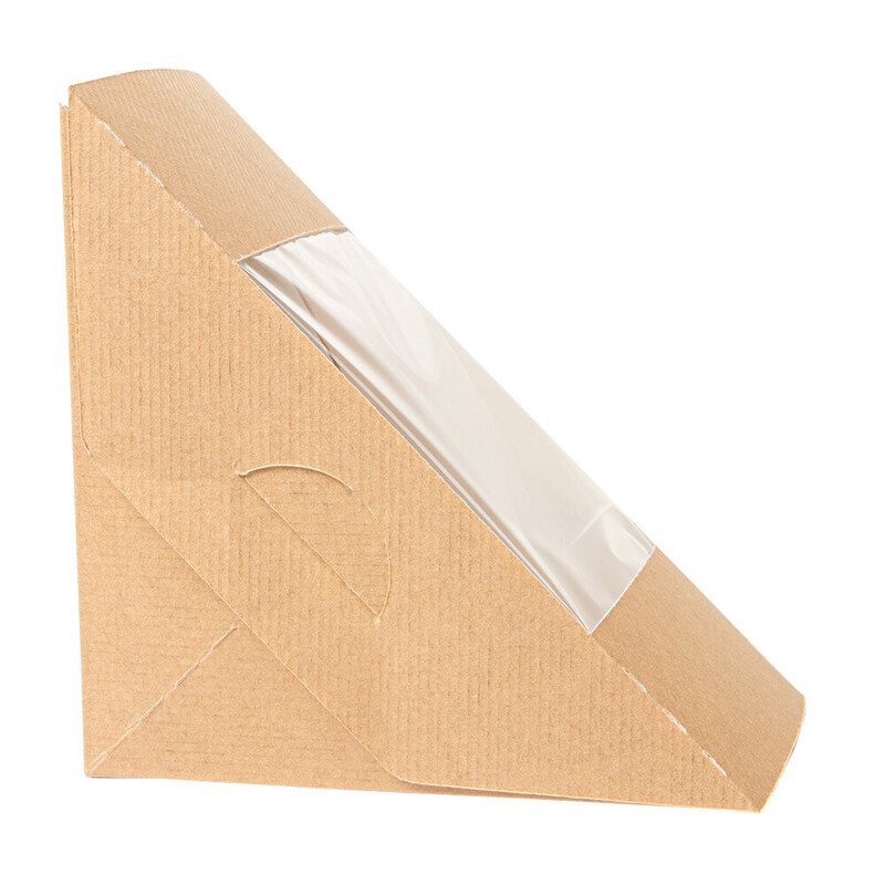 Kartonasta škatla za TRI. sendvič RJAVA - The Pack - 12,4 x 12,4 x 8,3 cm (50/1) sendvici-in-hot-dogi/253.54_IMG-01