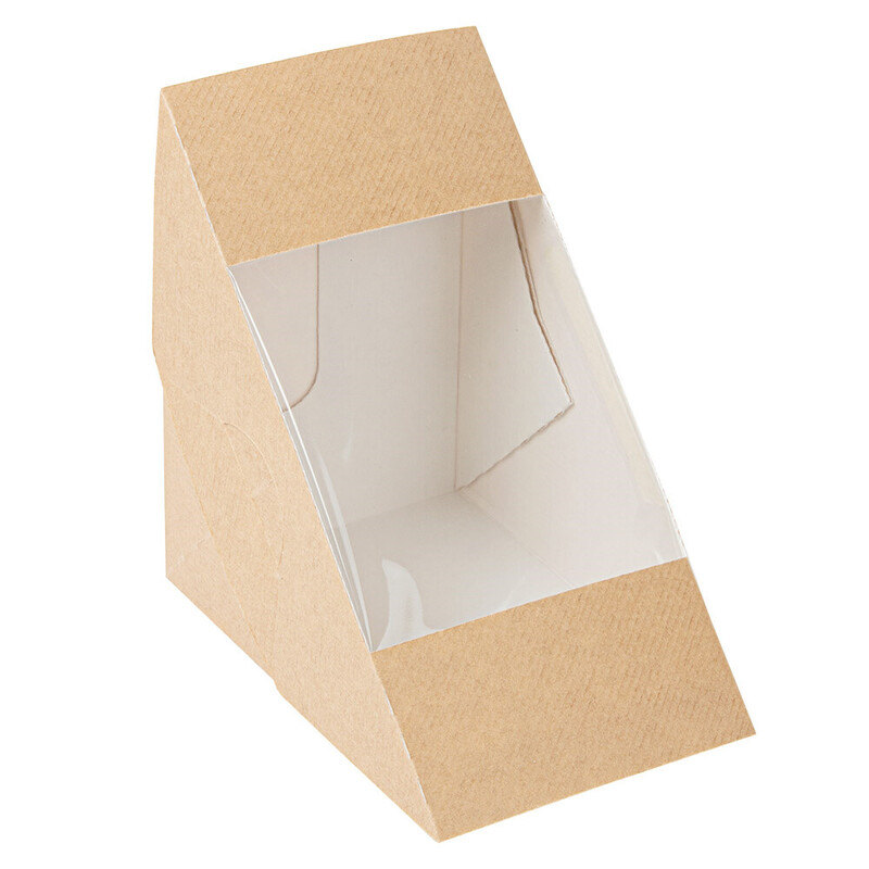 Kartonasta škatla za TRI. sendvič RJAVA - The Pack - 12,4 x 12,4 x 8,3 cm (50/1) sendvici-in-hot-dogi/253.54_IMG-MAIN