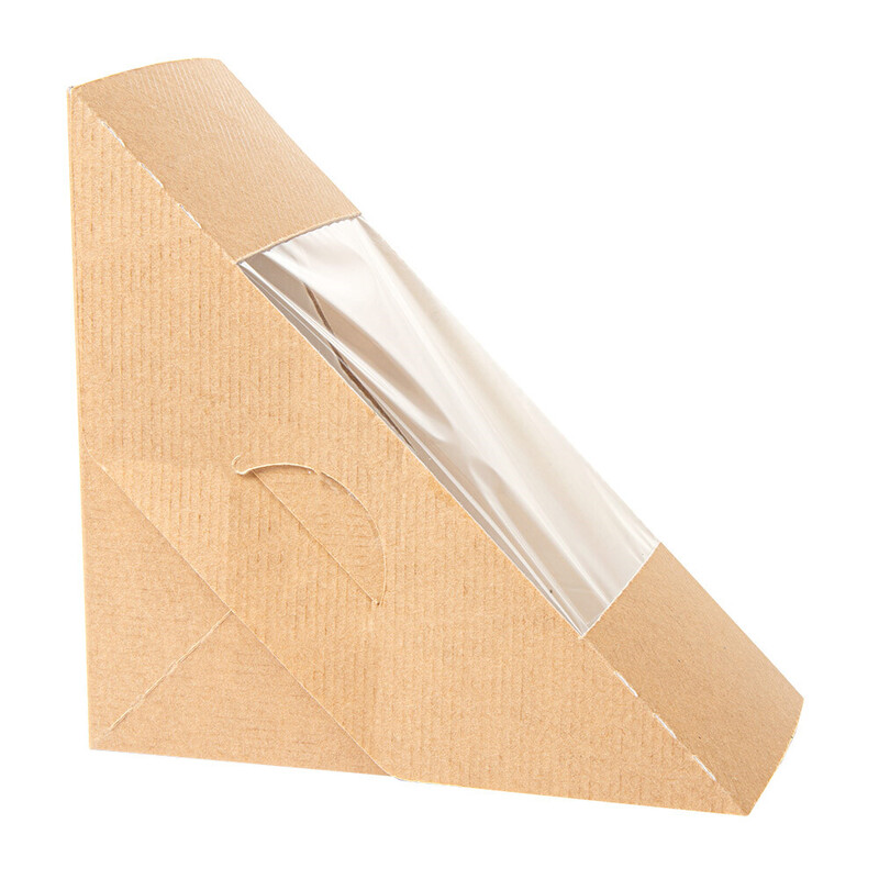 Kartonasta škatla za TRI. sendvič RJAVA - The Pack - 12,4 x 12,4 x 7,5 cm (50/1) sendvici-in-hot-dogi/253.55_IMG-01