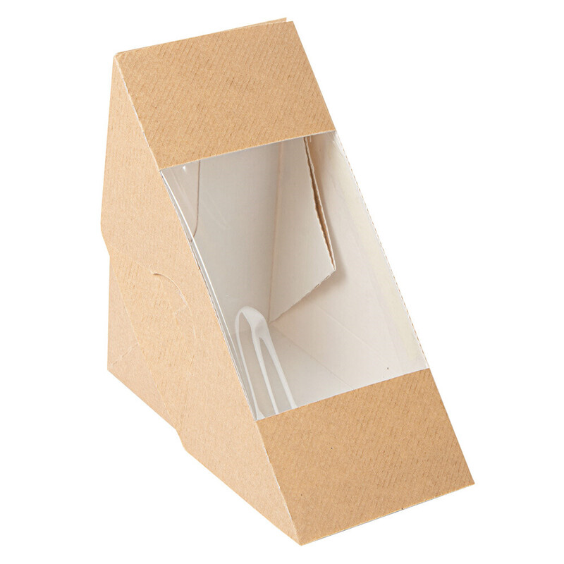 Kartonasta škatla za TRI. sendvič RJAVA - The Pack - 12,4 x 12,4 x 7,5 cm (50/1) sendvici-in-hot-dogi/253.55_IMG-MAIN