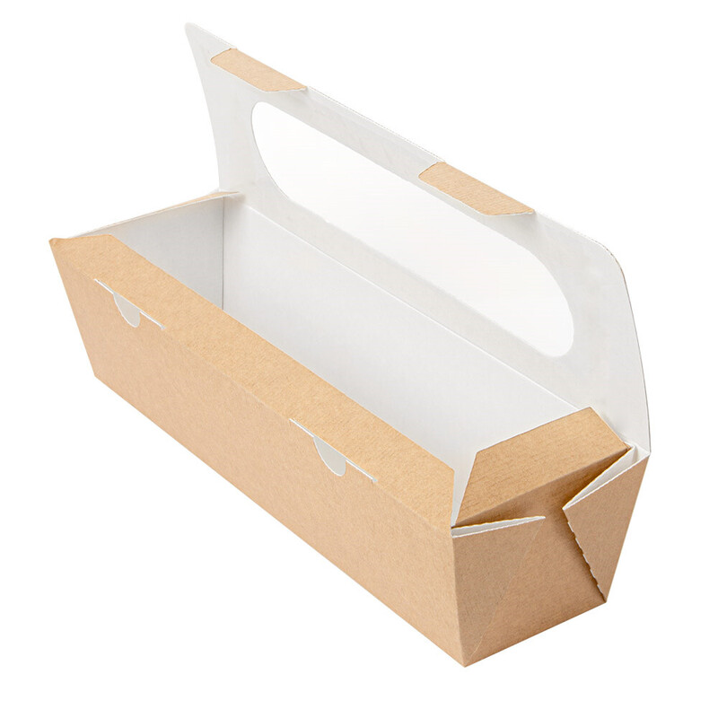 Kartonasta škatla za bagete RJAVA - The Pack - 27,5 x 8 x 6,2 cm (45/1) sendvici-in-hot-dogi/253.58_IMG-01