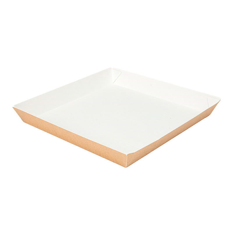 Kartonast pladenj VEČJI - ThePack - RJAV - 23 x 23 x 2,9 cm (50/1)