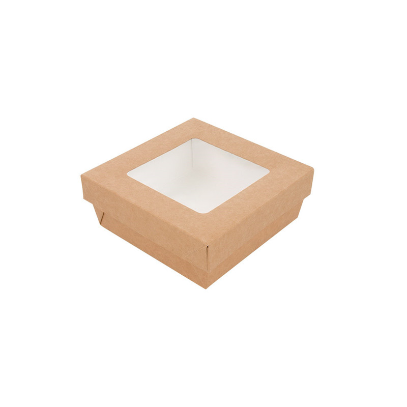 Kartonasta škatla za slaščice - The Pack - s pokrovom/oknom 500 mL (25/1)