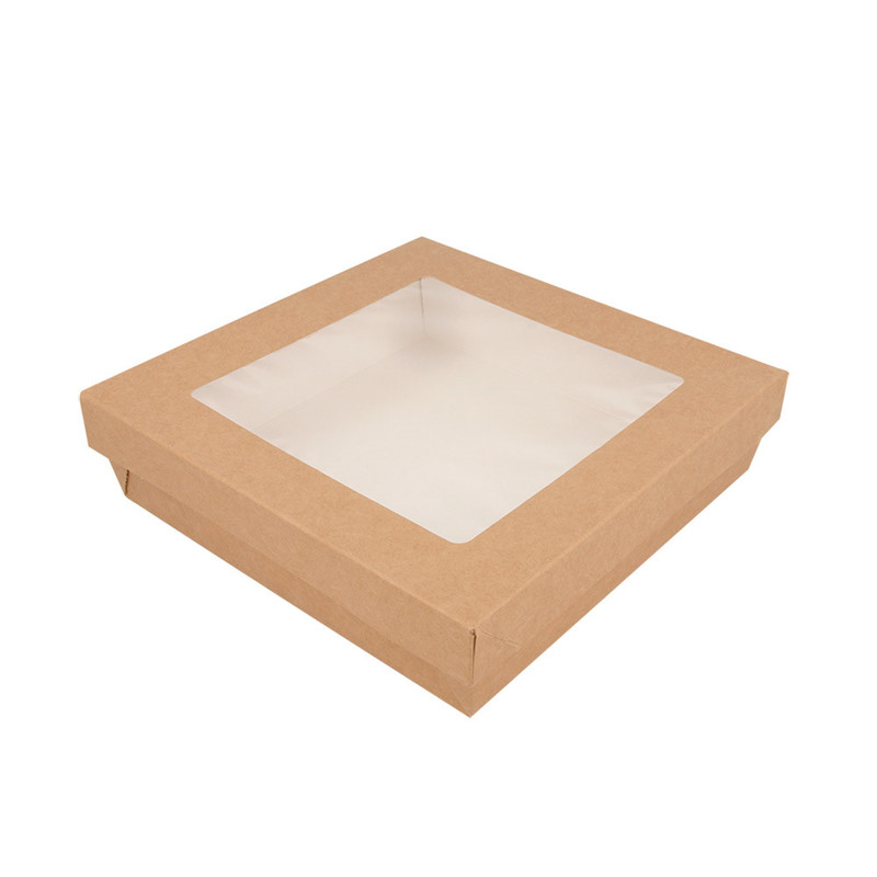 Kartonasta škatla za slaščice - The Pack - s pokrovom/oknom 1000 mL (50/1)