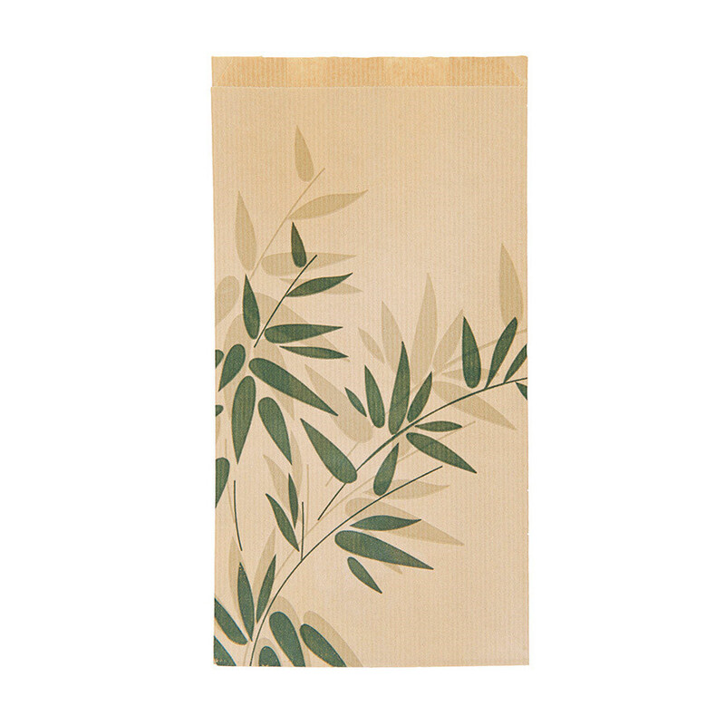Vrečka za rogljiček kraft s palmini listi (19 + 8 x 26 cm) (500/1) vrecke-za-ostale-jedi/355.12_IMG-01